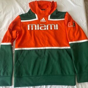 Large adidas Miami hurricanes hoodie